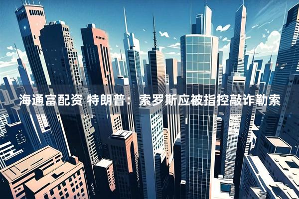 海通富配资 特朗普：索罗斯应被指控敲诈勒索