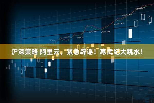 沪深策略 阿里云,紧急辟谣!寒武纪大跳水!