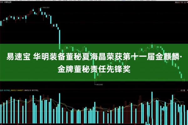 易速宝 华明装备董秘夏海晶荣获第十一届金麒麟·金牌董秘责任先锋奖