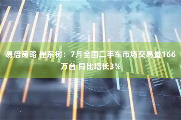 易倍策略 崔东树：7月全国二手车市场交易量166万台 同比增长3%